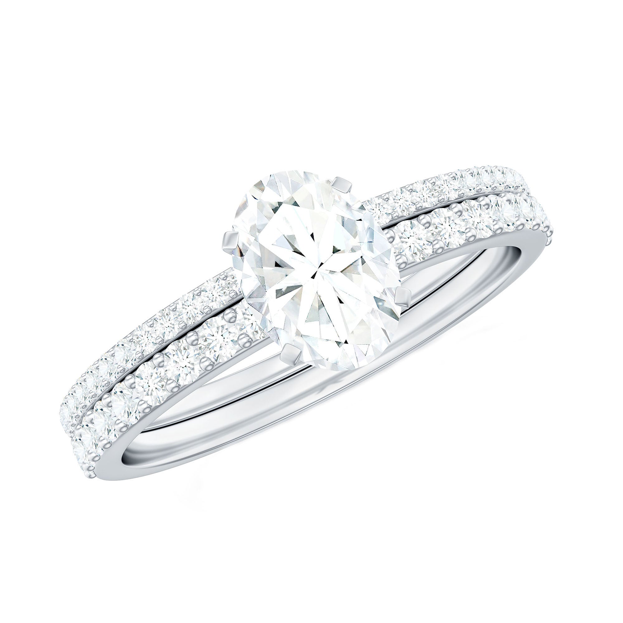 Lab Grown Diamond Simple Bridal Ring Sets