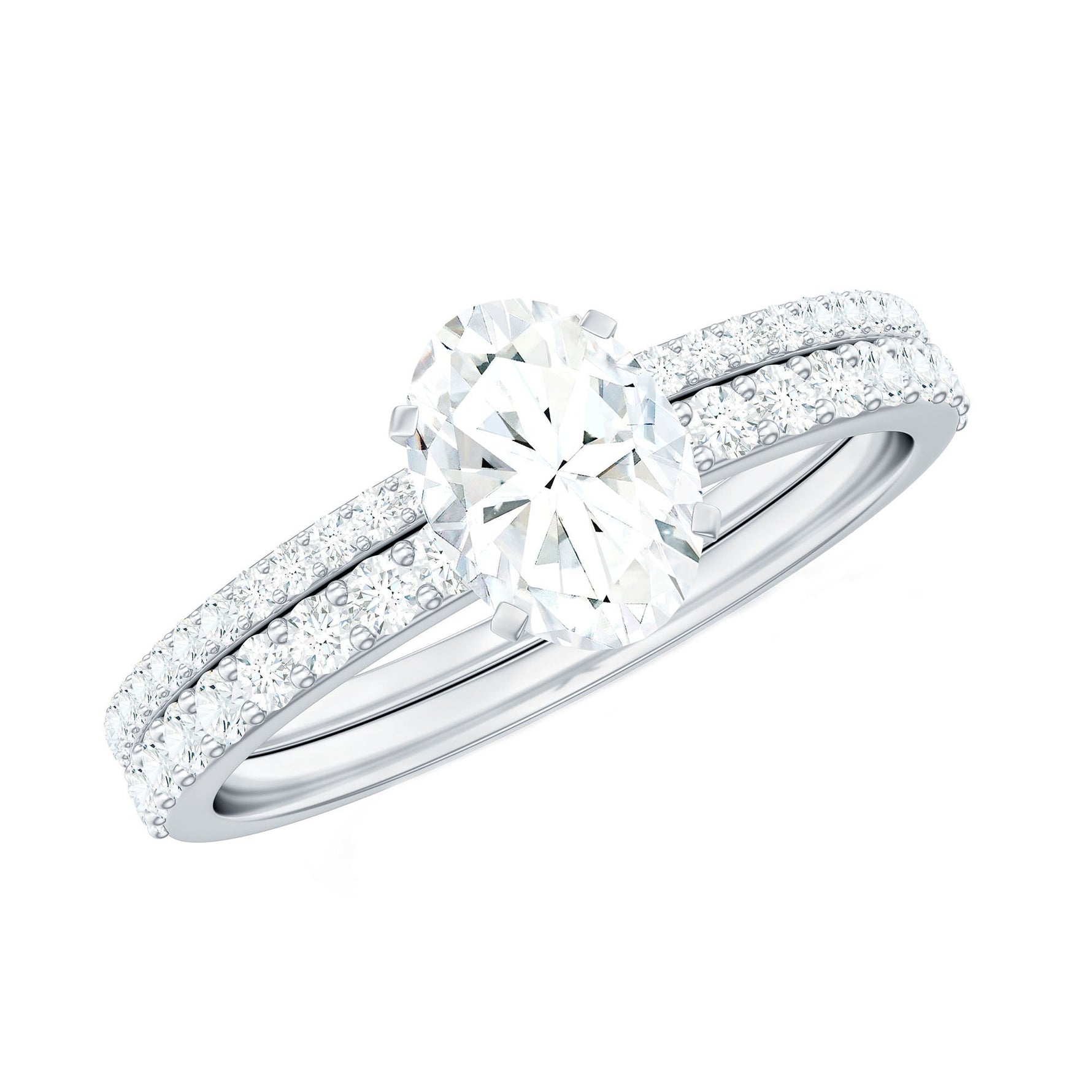Lab Grown Diamond Simple Bridal Ring Sets