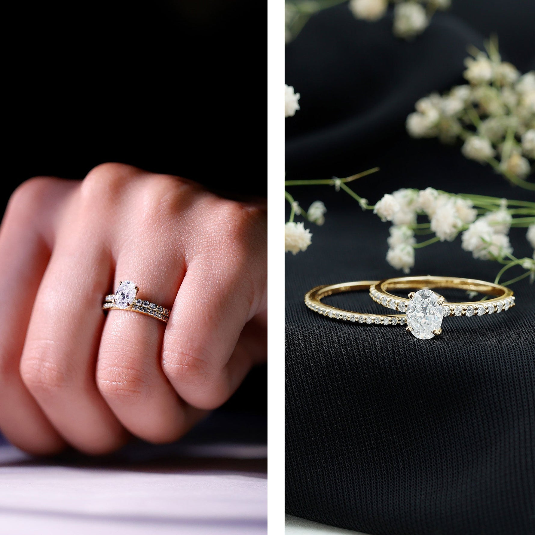 Lab Grown Diamond Simple Bridal Ring Sets