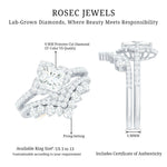 6 MM Princess Cut Lab Grown Diamond Designer Bridal Ring Set
