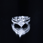 Lab Created Diamond Princess Cut Engagement Ring With Enhancer