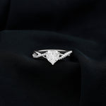 Lab Created Diamond Heart Crossover Engagement Ring