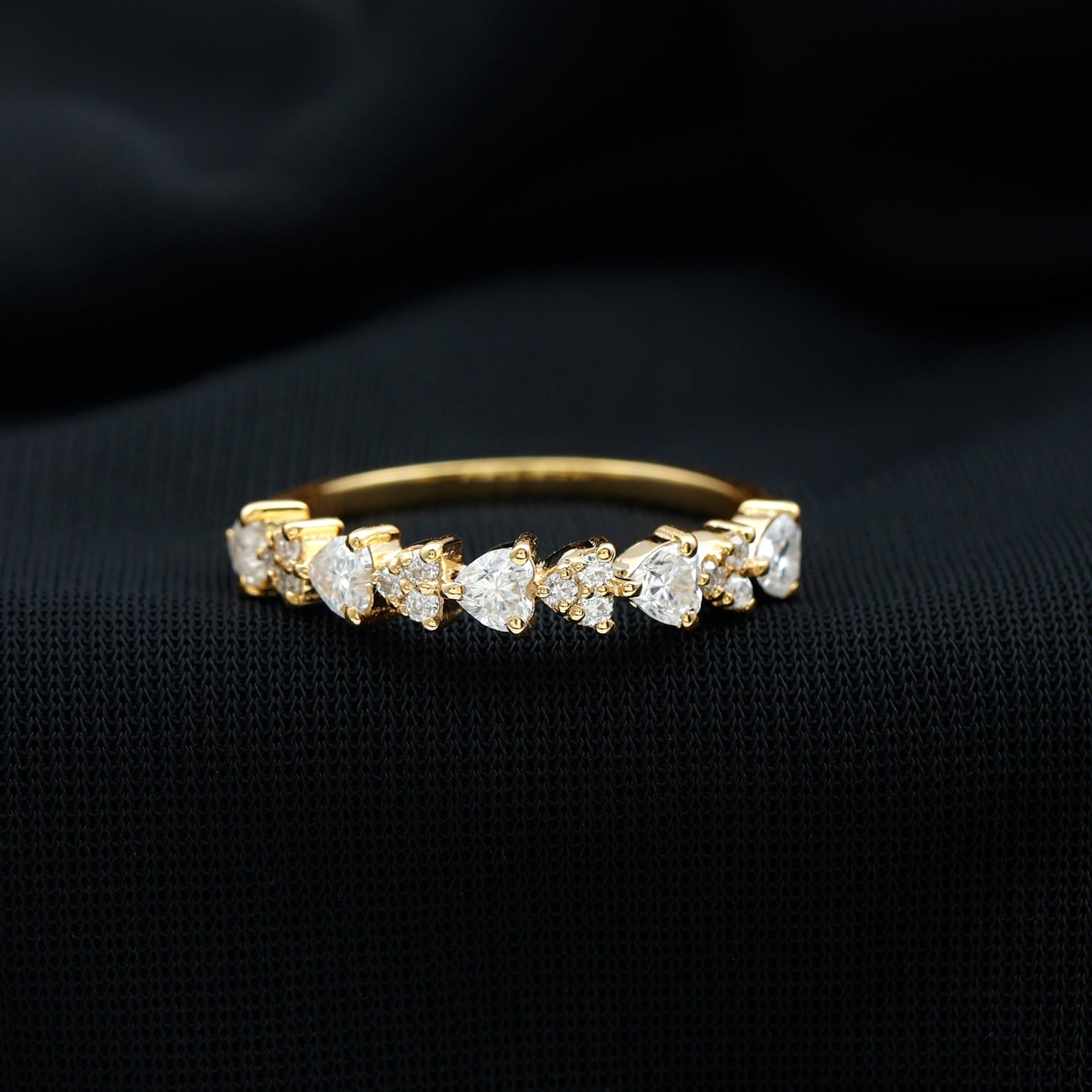 Brilliant Cut Lab Grown Diamond Heart Wedding Band Ring