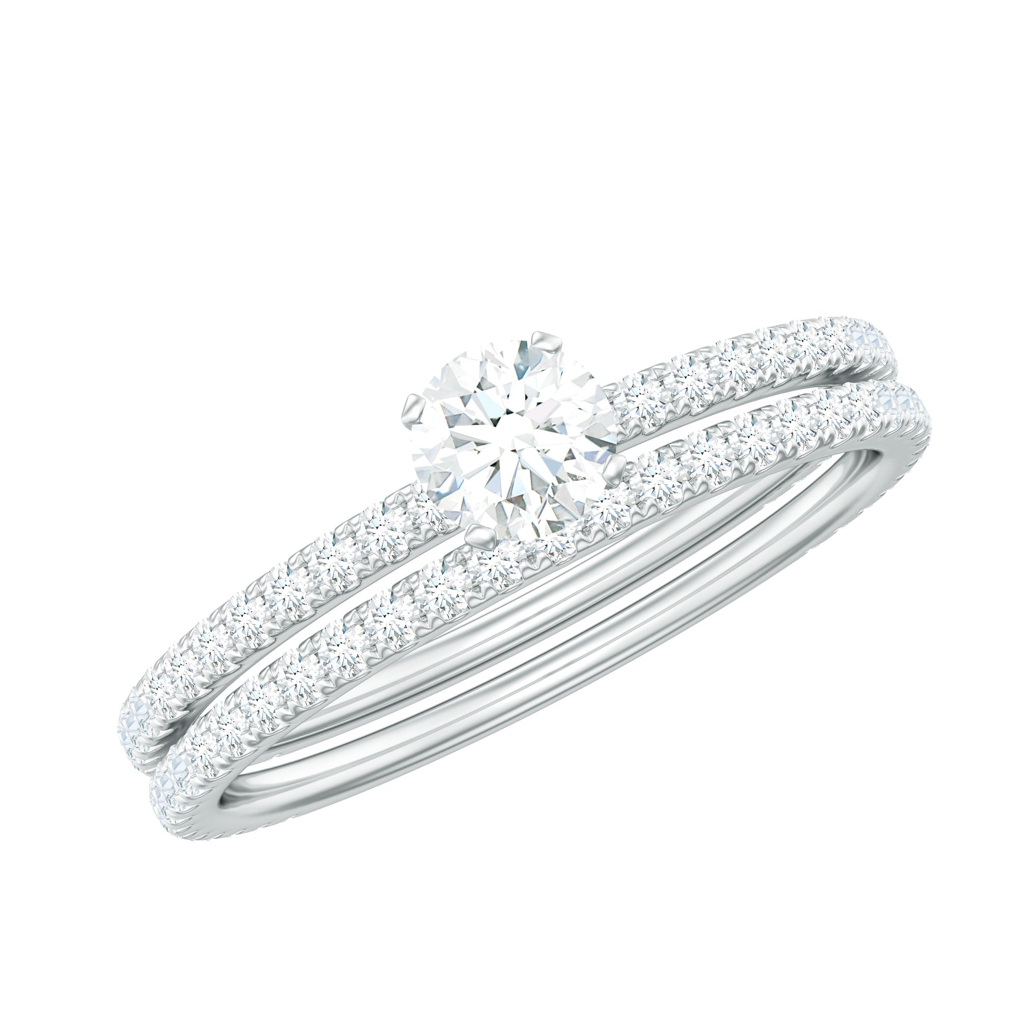 Certified Lab Created Diamond Wedding Ring Set For Bride