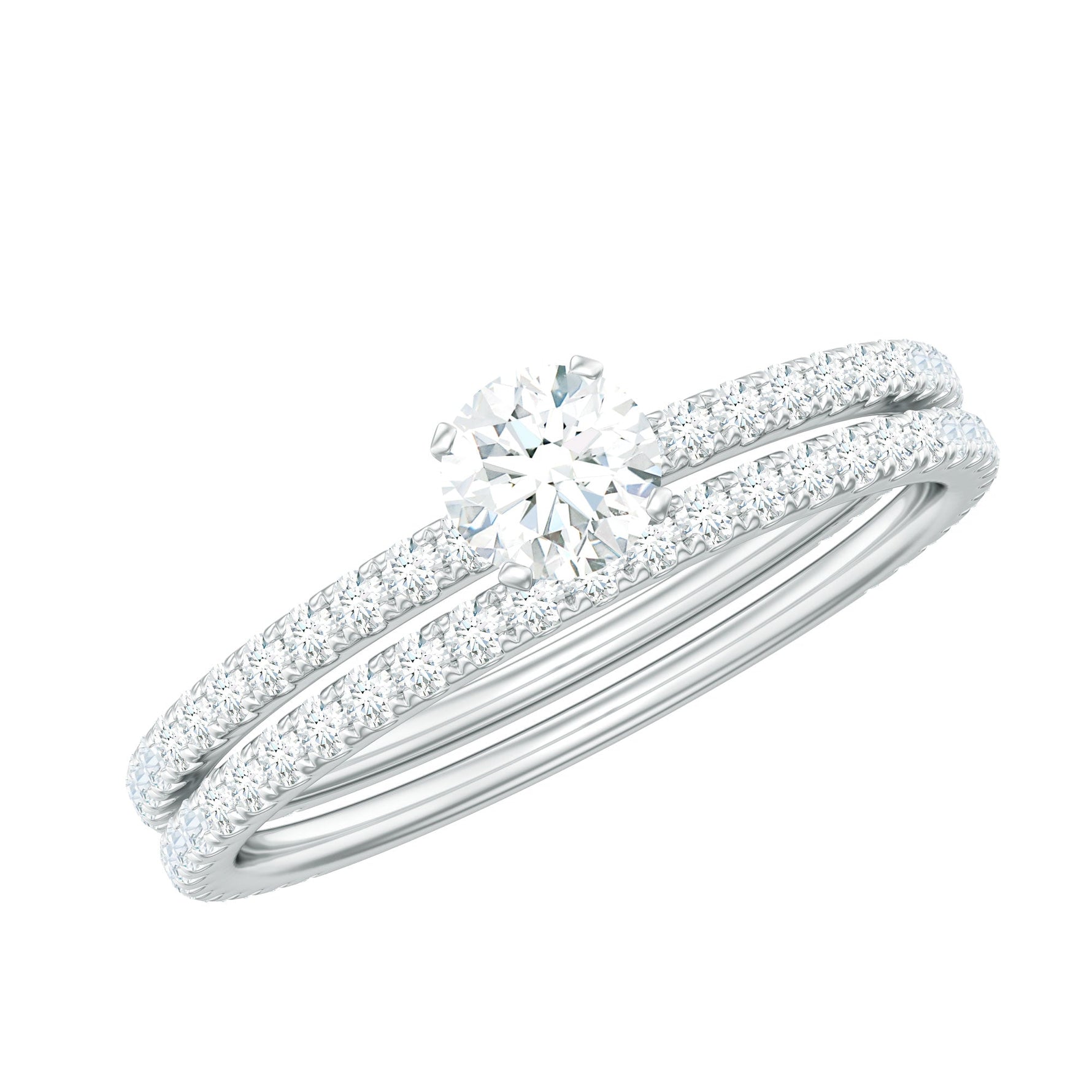 Certified Lab Created Diamond Wedding Ring Set For Bride