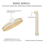 Certified Lab Created Diamond Wedding Ring Set For Bride