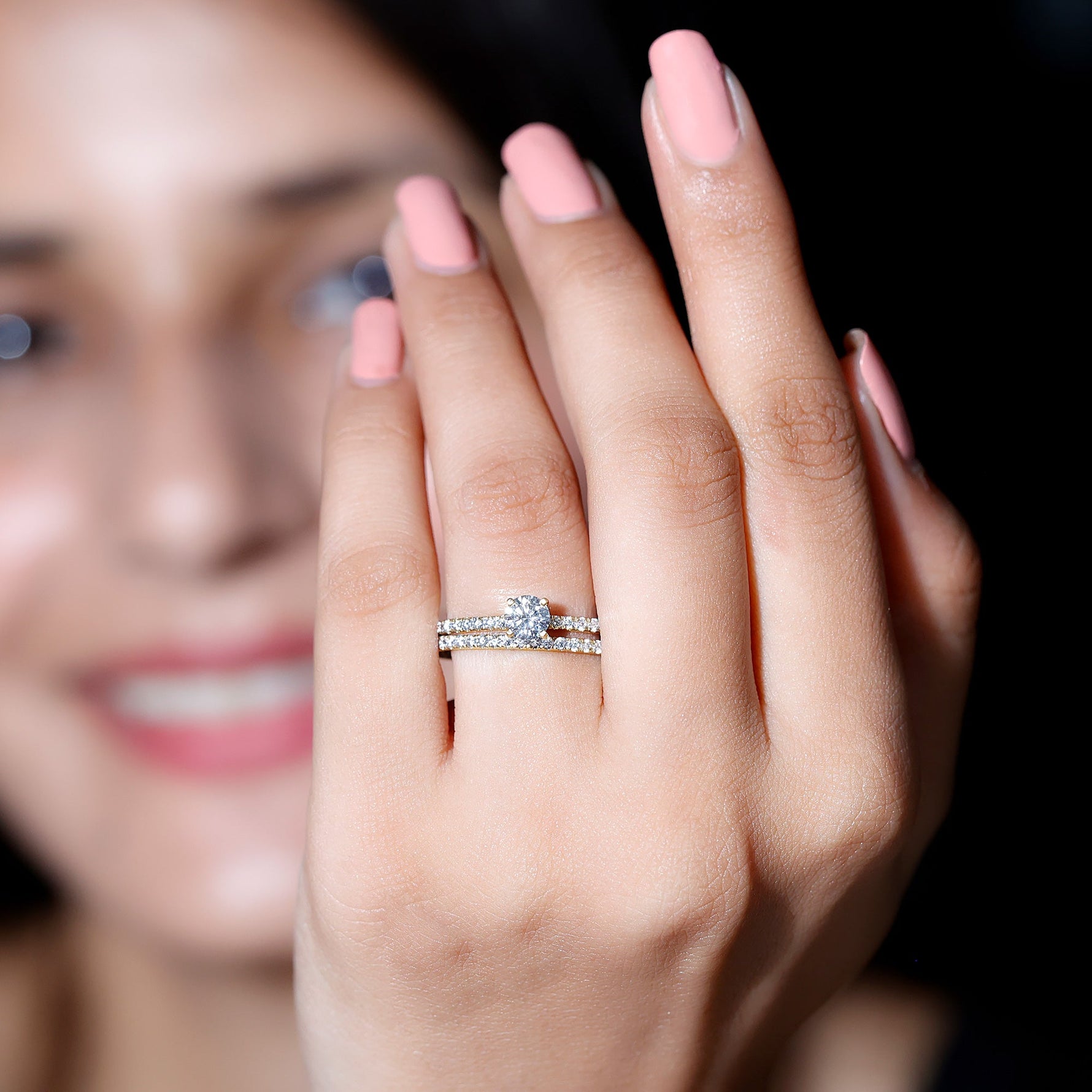 Certified Lab Created Diamond Wedding Ring Set For Bride