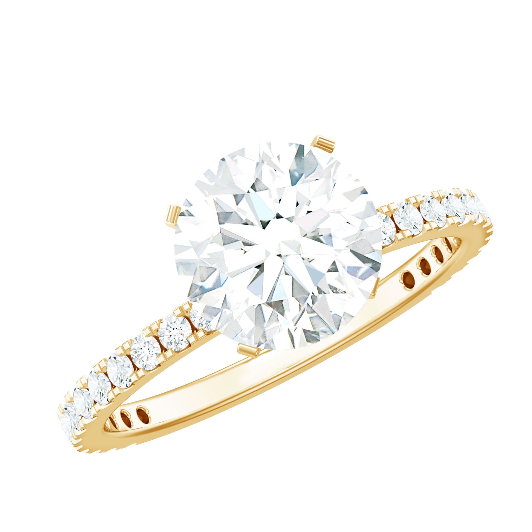 Brilliant Cut 8 MM Lab Grown Diamond Solitaire Engagement Ring