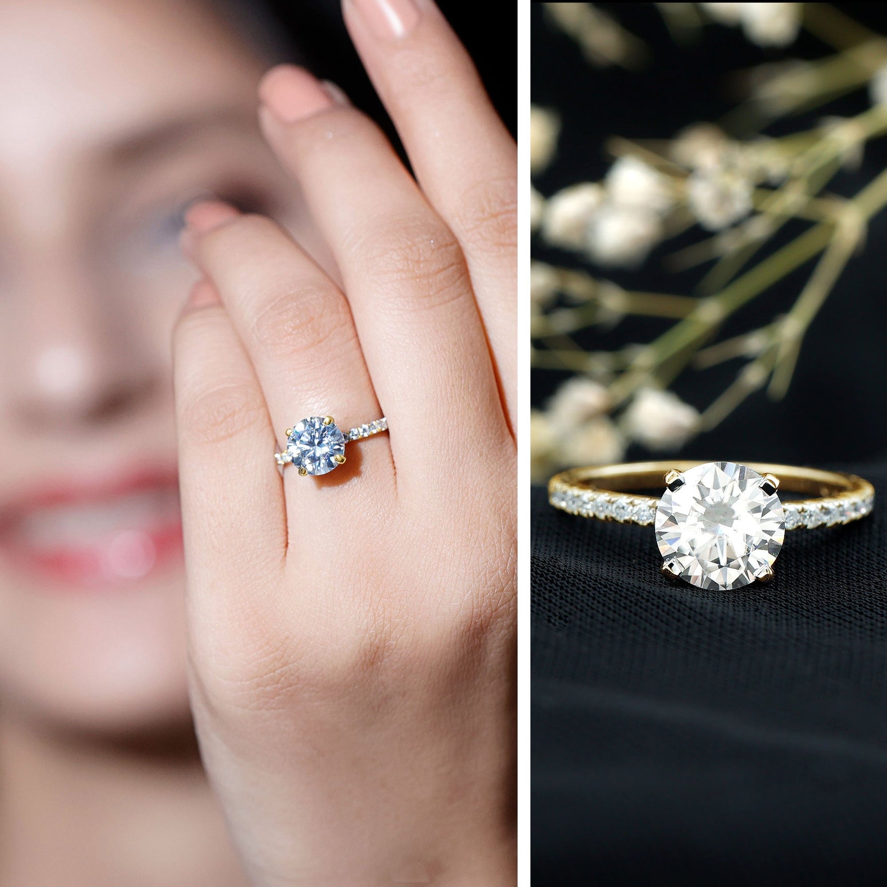 Brilliant Cut 8 MM Lab Grown Diamond Solitaire Engagement Ring