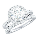 Lab Grown Diamond Halo Bridal Ring Set for Women