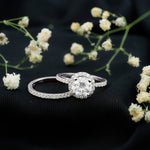 Lab Grown Diamond Halo Bridal Ring Set for Women