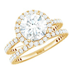 Lab Grown Diamond Halo Bridal Ring Set for Women