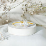 Lab Grown Diamond Halo Bridal Ring Set for Women