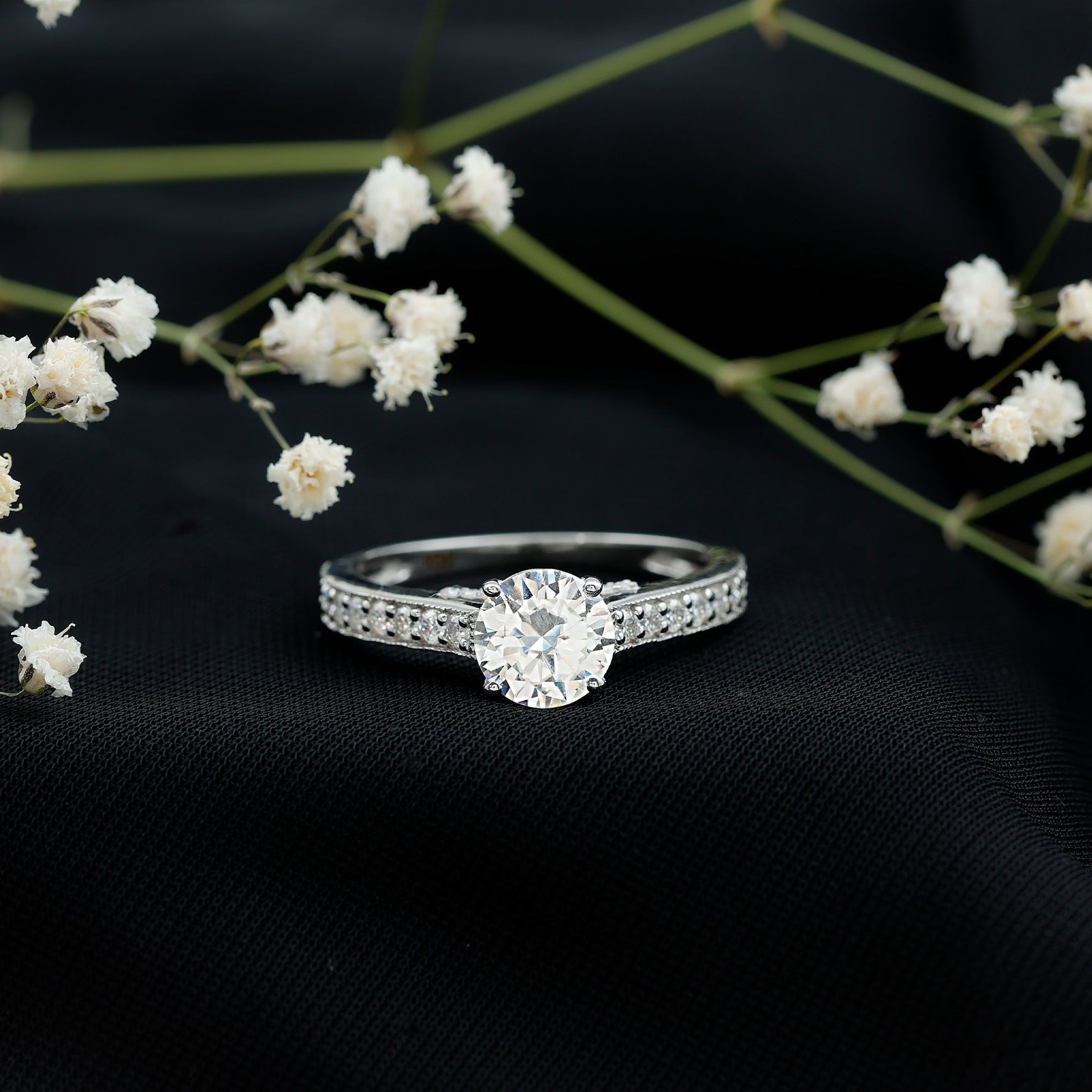 Certified Lab Grown Diamond 2 Carat Solitaire Engagement Ring