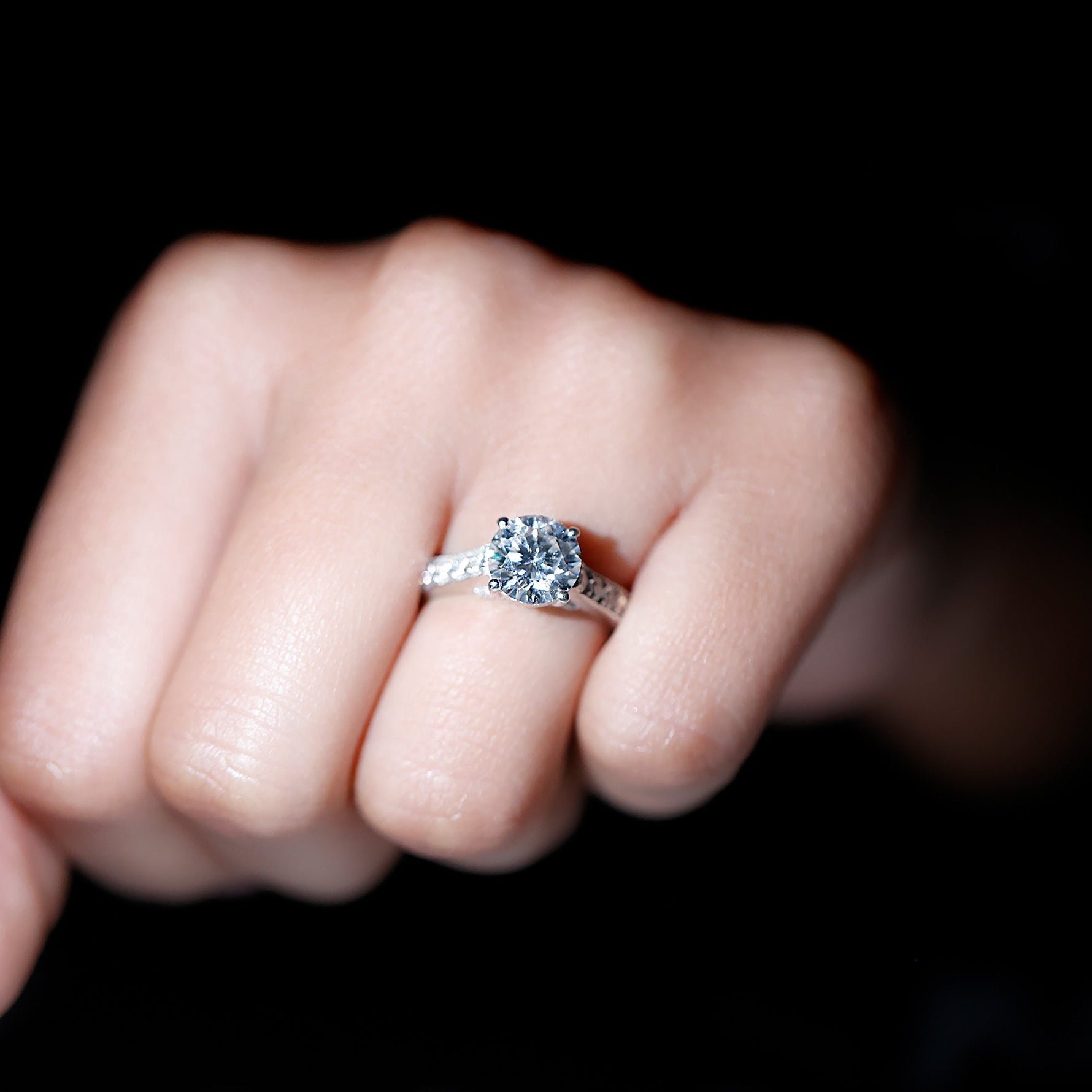 Certified Lab Grown Diamond 2 Carat Solitaire Engagement Ring