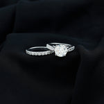 Certified 8 mm Round Lab Grown Diamond Wedding Engagement Ring Set
