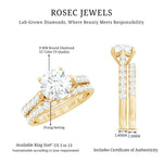 Certified 8 mm Round Lab Grown Diamond Wedding Engagement Ring Set