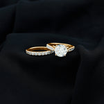 Certified 8 mm Round Lab Grown Diamond Wedding Engagement Ring Set