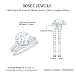 Certified Lab Grown Diamond Halo Ring With Wedding Band
