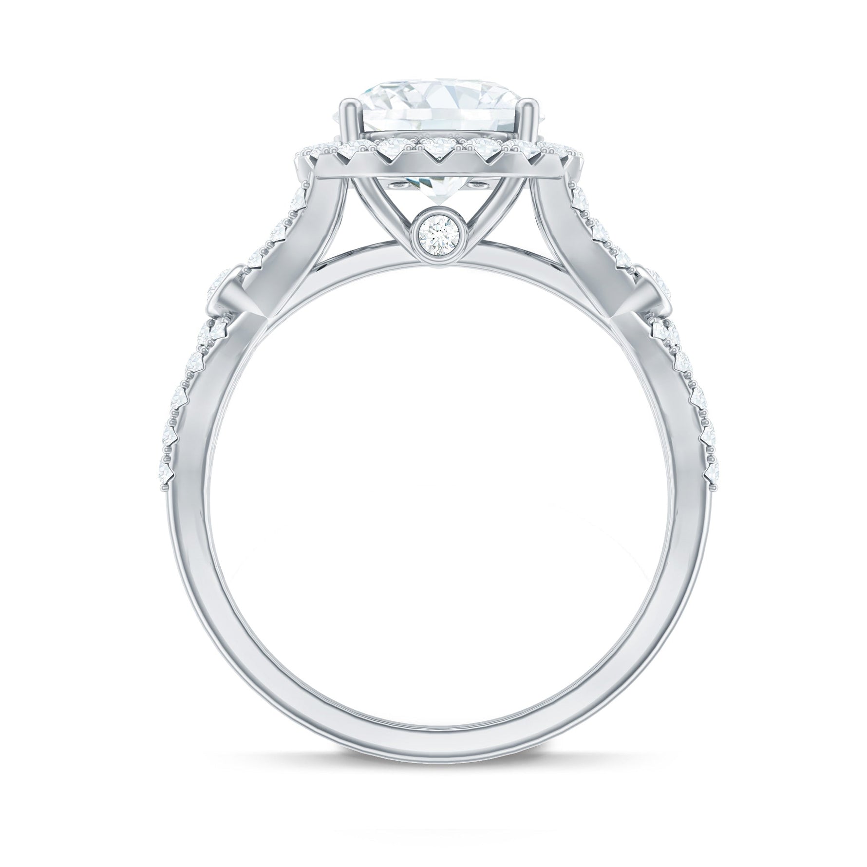 Lab Created Diamond Criss Cross Engagement Ring For Women