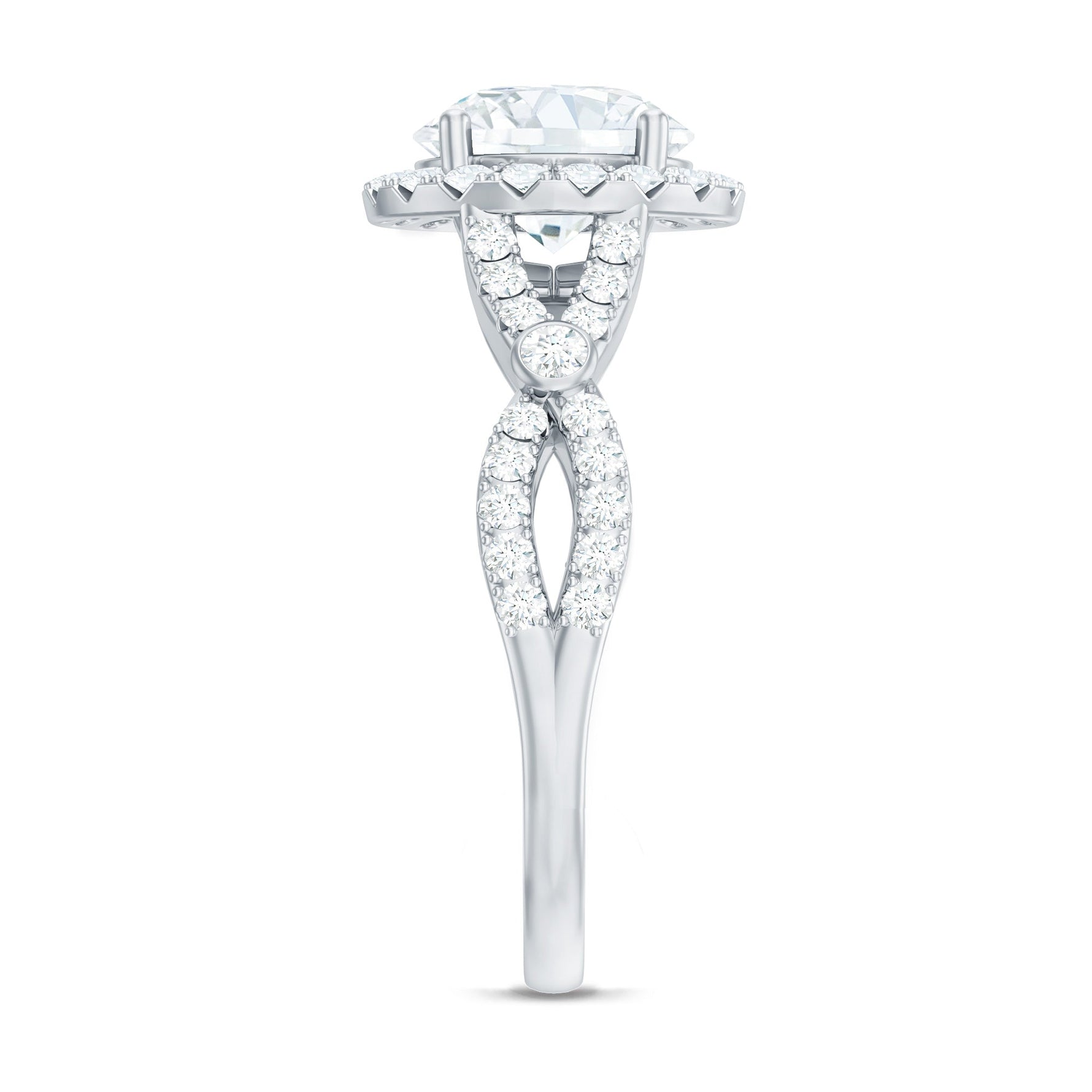 Lab Created Diamond Criss Cross Engagement Ring For Women