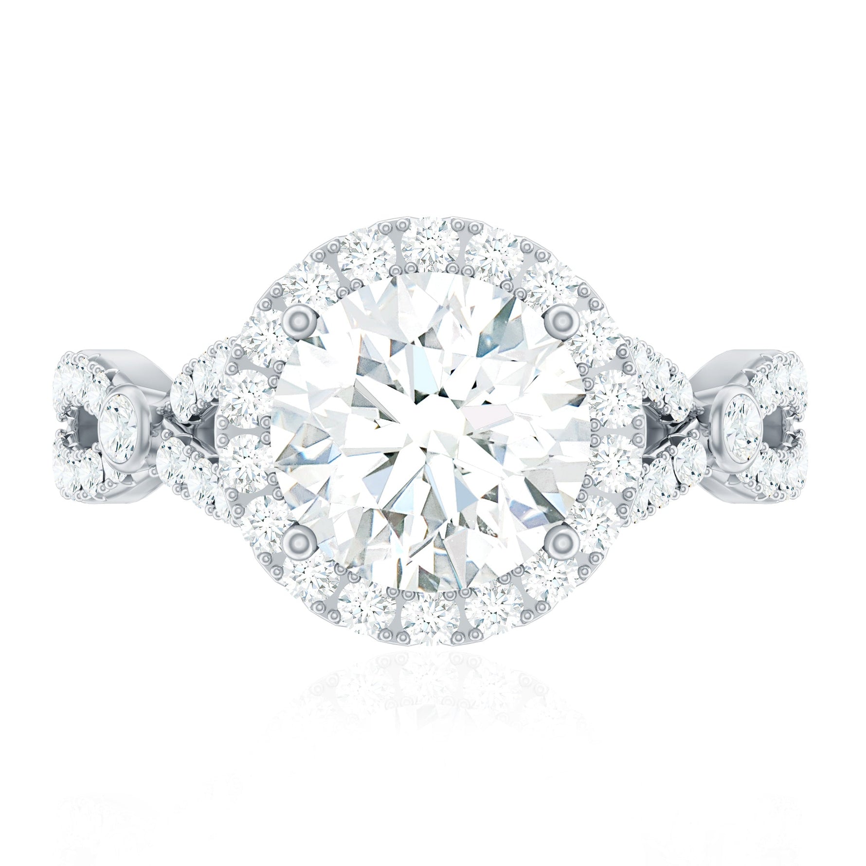 Lab Created Diamond Criss Cross Engagement Ring For Women