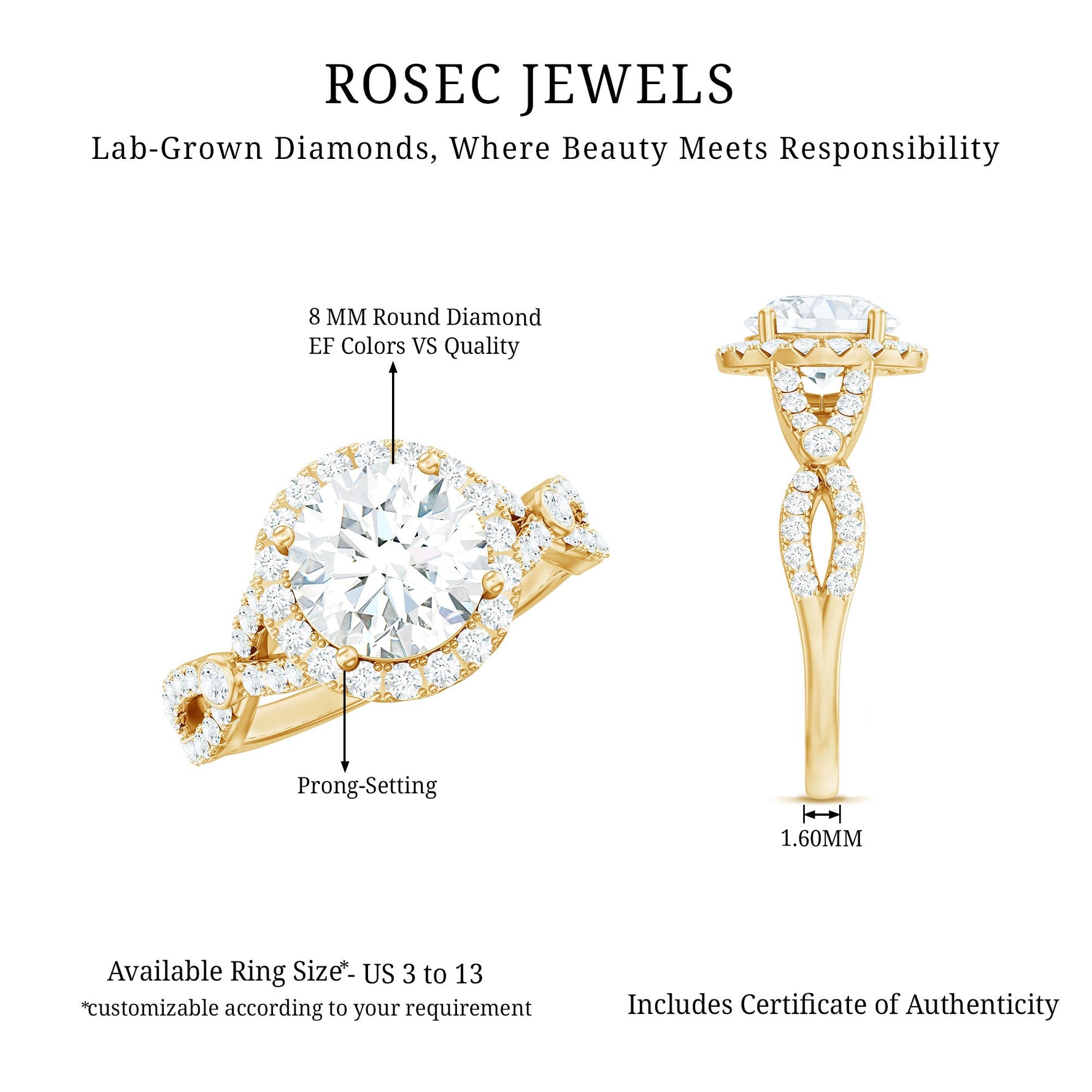 Lab Created Diamond Criss Cross Engagement Ring For Women