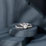 Pear Cut 6X8 MM Lab Grown Diamond Marriage Ring Set for Women