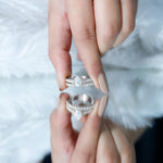 Pear Cut 6X8 MM Lab Grown Diamond Marriage Ring Set for Women