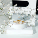 Pear Cut 6X8 MM Lab Grown Diamond Marriage Ring Set for Women