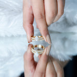 Pear Cut 6X8 MM Lab Grown Diamond Marriage Ring Set for Women