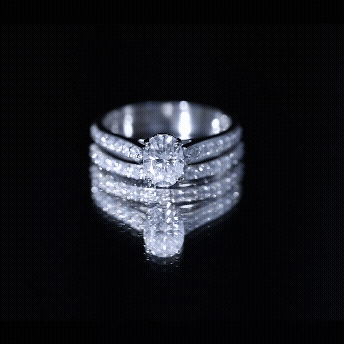 6X8 MM Oval Lab Created Diamond Solitaire Engagement Ring Set for Women