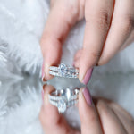 6X8 MM Oval Lab Created Diamond Solitaire Engagement Ring Set for Women