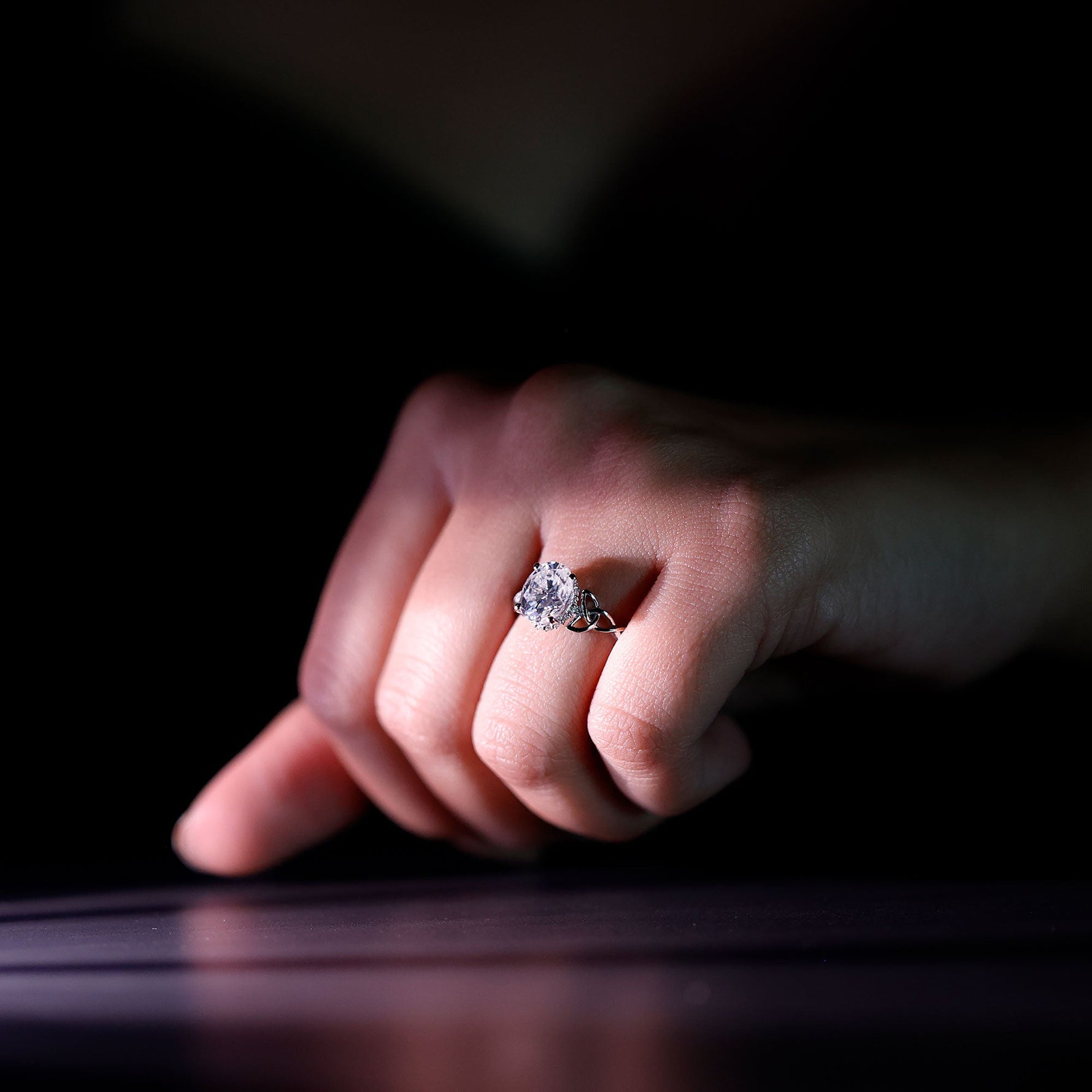 Oval Lab Grown Diamond Hidden Halo Engagement Ring