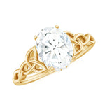 Oval Lab Grown Diamond Hidden Halo Engagement Ring