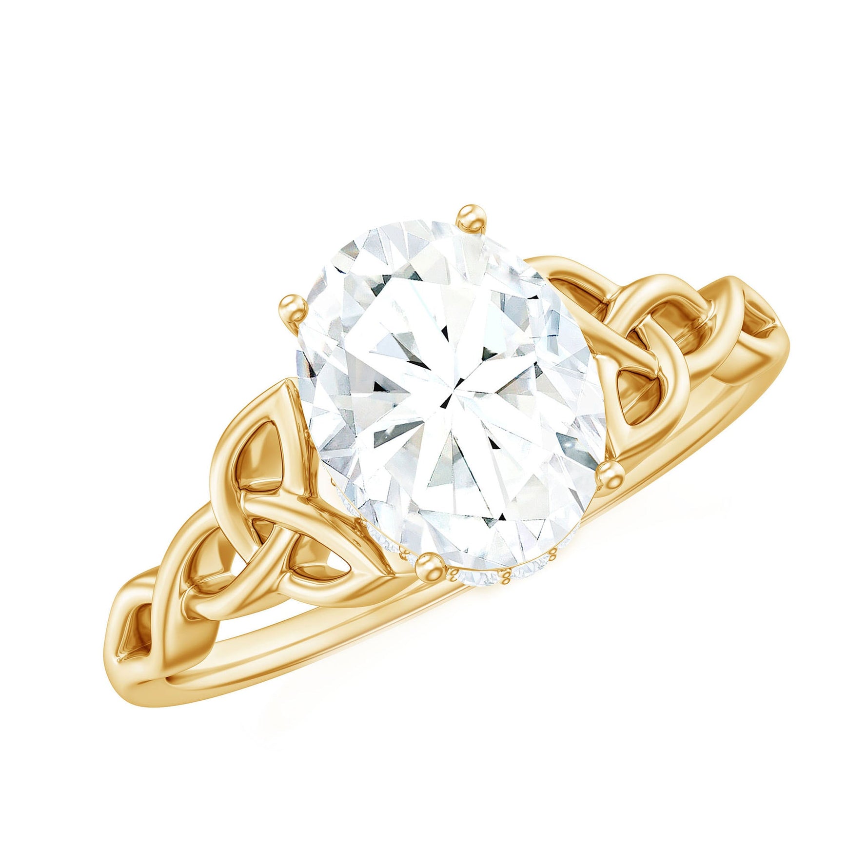 Oval Lab Grown Diamond Hidden Halo Engagement Ring