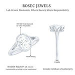 Bezel Set Oval Lab Created Diamond Solitaire Ring For Women