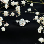 Bezel Set Oval Lab Created Diamond Solitaire Ring For Women