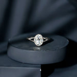 Bezel Set Oval Lab Created Diamond Solitaire Ring For Women