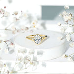 Bezel Set Oval Lab Created Diamond Solitaire Ring For Women