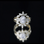 Lab Grown Diamond Vintage Engagement Ring with 2 Wedding Bands