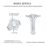 Lab Grown Diamond Vintage Engagement Ring with 2 Wedding Bands