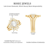 Lab Grown Diamond Vintage Engagement Ring with 2 Wedding Bands