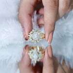 Lab Grown Diamond Vintage Engagement Ring with 2 Wedding Bands