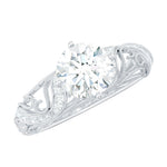 Certified Lab Created Diamond Antique Inspired Engagement Ring
