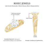 Certified Lab Created Diamond Antique Inspired Engagement Ring