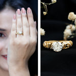 Certified Lab Created Diamond Antique Inspired Engagement Ring