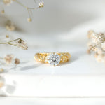 Certified Lab Created Diamond Antique Inspired Engagement Ring