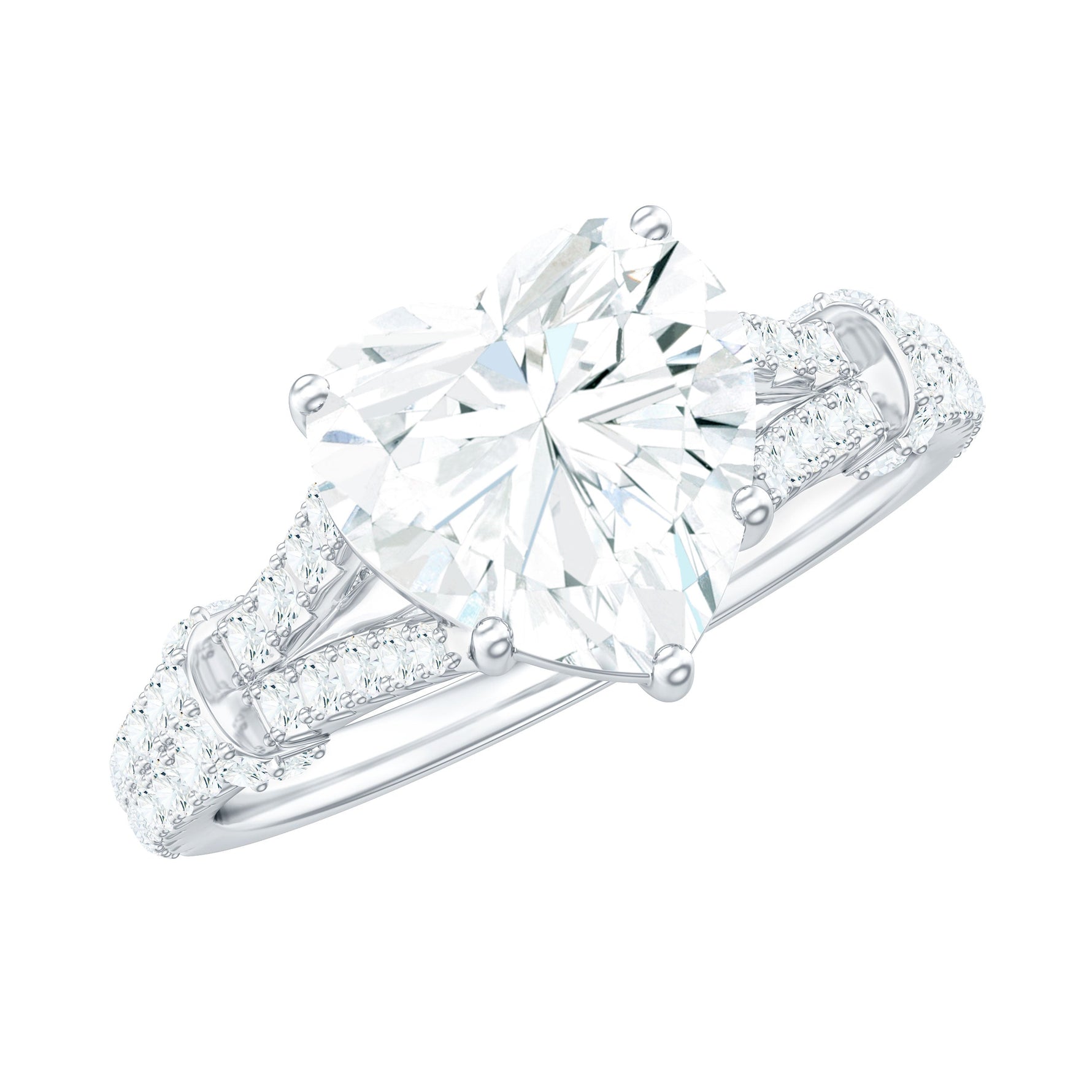 8 mm Lab Grown Diamond Heart Shape Engagement Ring