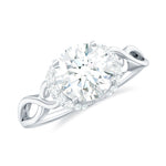 7 MM Round Lab Created Diamond Solitaire Infinity Ring for Her